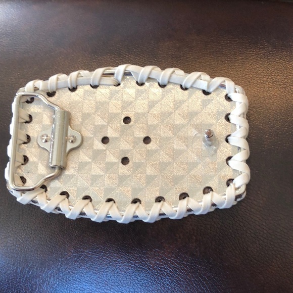 Flag of Mexico Belt Buckle White Leather Silver - Picture 3 of 3
